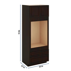 J&K Espresso K8 Single Oven w/Two (2) Bottom Drawers 33" W x 96" H x 27" D