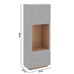 J&K Castle Grey S5 Single Oven w/Two (2) Bottom Drawers 33" W x 96" H x 27" D