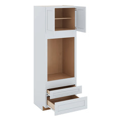 J&K White Shaker S8 Single Oven w/Two (2) Bottom Drawers 33" W x 96" H x 27" D