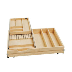 Fabuwood Ovela Catalina Bianco Gloss 30" W 2-Tier Cutlery Combo Drawer