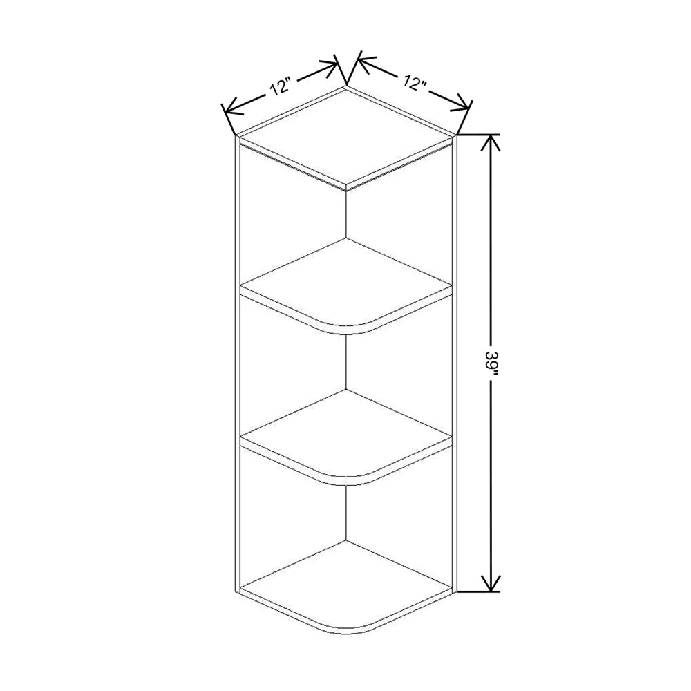 Fabuwood Allure Galaxy Dove 12" W X 39" H X 12" D Wall Open End Cabinet