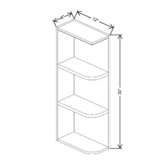 Fabuwood Quest Metro Java 06" W X 30" H X 12" D Wall Open Left End Cabinet