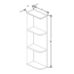 Fabuwood Value Premium Hallmark Frost 06" W X 36" H X 12" D Wall Open Left End Cabinet