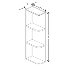Fabuwood Allure Galaxy Dove 06" W X 36" H X 12" D Wall Open Left End Cabinet