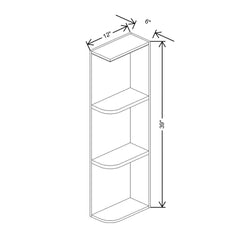 Fabuwood Allure Galaxy Dove 06" W X 39" H X 12" D Wall Open Left End Cabinet