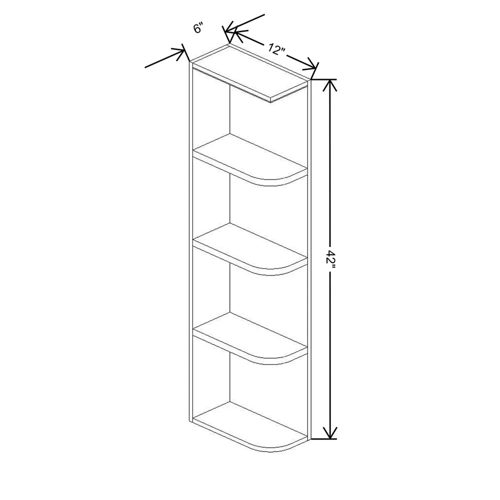 Fabuwood Allure Fusion Timber 06" W X 42" H X 12" D Wall Open Left End Cabinet