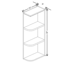 Fabuwood Allure Fusion Dove 06" W X 30" H X 12" D Wall Open Right End Cabinet