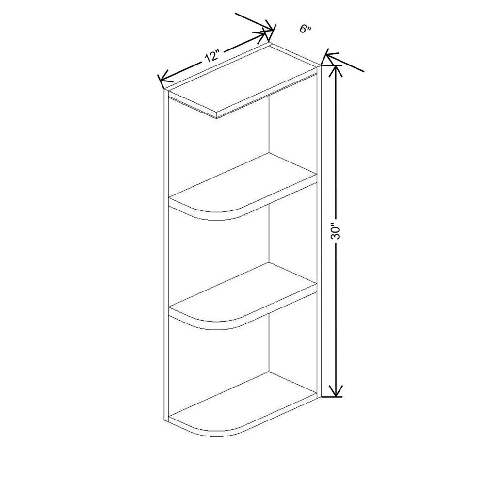 Fabuwood Allure Luna Dove 06" W X 30" H X 12" D Wall Open Right End Cabinet