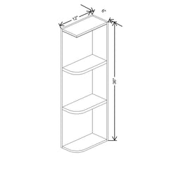 Fabuwood Allure Galaxy Desert Oak 06" W X 36" H X 12" D Wall Open Right End Cabinet