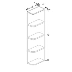 Fabuwood Allure Luna Dove 06" W X 42" H X 12" D Wall Open Right End Cabinet