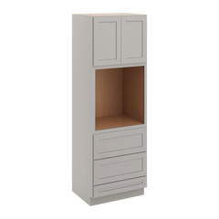 CNC Luxor 5-Piece Misty Grey 30" W X 90" H Double Door Oven Cabinet