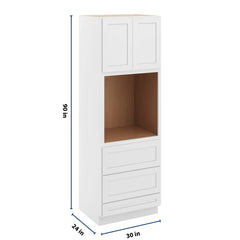 CNC Luxor 5-Piece White 30" W X 90" H Double Door Oven Cabinet