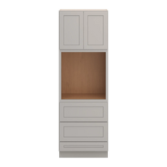 CNC Luxor 5-Piece Misty Grey 30" W X 90" H Double Door Oven Cabinet