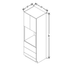 CNC Concord Richmond White 30" W X 96" H Single Oven Cabinet