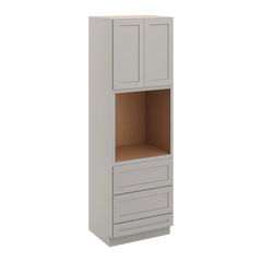 CNC Luxor 5-Piece Misty Grey 30" W X 96" H Double Door Oven Cabinet