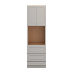 CNC Luxor 5-Piece Misty Grey 30" W X 96" H Double Door Oven Cabinet