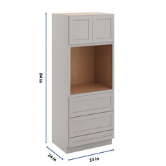 CNC Luxor Misty Grey 33" W X 84" H Double Door Oven Cabinet