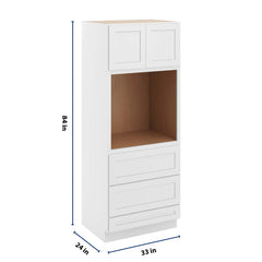 CNC Luxor 5-Piece White 33" W X 84" H Double Door Oven Cabinet