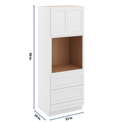 CNC Luxor 5-Piece White 33" W X 90" H Double Door Oven Cabinet
