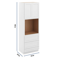 CNC Luxor 5-Piece White 33" W X 96" H Double Door Oven Cabinet