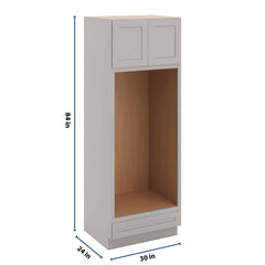 CNC Luxor 5-Piece Misty Grey 30" W X 84" H Double Oven Cabinet