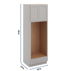 CNC Luxor 5-Piece Misty Grey 30" W X 90" H Double Oven Cabinet