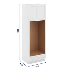 CNC Luxor 5-Piece White 30" W X 90" H Double Oven Cabinet