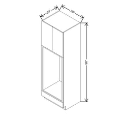 CNC Concord Elegant White 30" W X 96" H Double Oven Cabinet