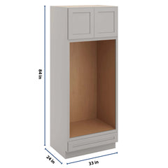 CNC Luxor 5-Piece Misty Grey 33" W X 84" H Double Oven Cabinet
