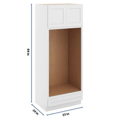 CNC Luxor 5-Piece White 33" W X 84" H Double Oven Cabinet