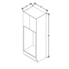 CNC Luxor Smoky Grey 33" W X 96" H Double Oven Cabinet