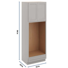 CNC Luxor 5-Piece Misty Grey 33" W X 96" H Double Oven Cabinet