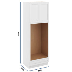 CNC Luxor 5-Piece White 33" W X 96" H Double Oven Cabinet