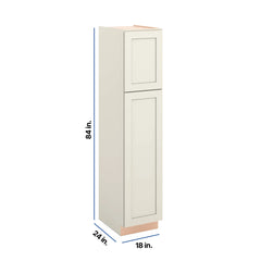 Modernform Cabinet Slim Dove White 18" W X 84" H X 24" D Tall Pantry Cabinet