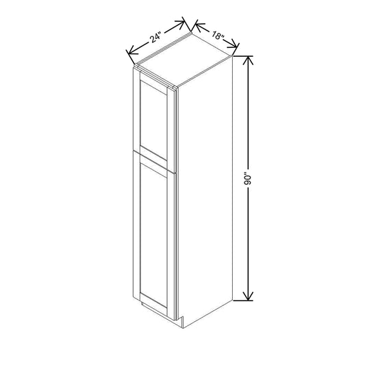 Modernform Cabinet Onyx Black Shaker 18" W X 90" H X 24" D Tall Pantry Cabinet