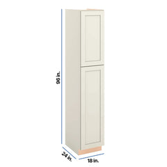 Modernform Cabinet Slim Dove White 18" W X 96" H X 24" D Tall Pantry Cabinet