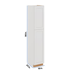 Modernform Cabinet White Shaker 18" W X 96" H X 24" D Tall Pantry Cabinet