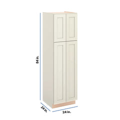 Modernform Cabinet Slim Dove White 24" W X 84" H X 24" D Tall Pantry Cabinet