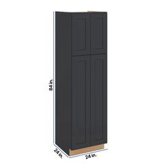 Modernform Cabinet Onyx Black Shaker 24" W X 84" H X 24" D Tall Pantry Cabinet