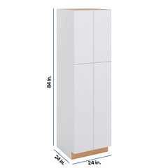 Modernform Cabinet Matte White 24" W X 84" H X 24" D Double Door Tall Pantry Cabinet