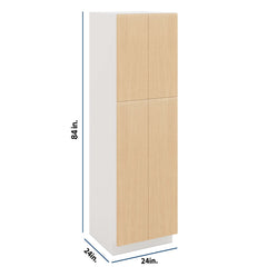 Modernform Cabinet Natural Oak 24" W X 84" H X 24" D Double Door Tall Pantry Cabinet