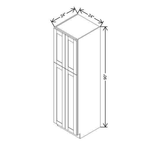 Modernform Cabinet Onyx Black Shaker 24" W X 90" H X 24" D Tall Pantry Cabinet