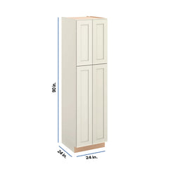 Modernform Cabinet Slim Dove White 24" W X 90" H X 24" D Tall Pantry Cabinet