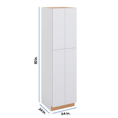 Modernform Cabinet Matte White 24" W X 90" H X 24" D Double Door Tall Pantry Cabinet