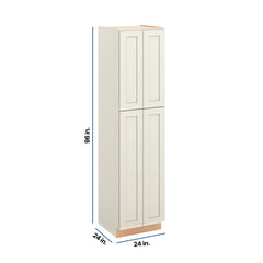 Modernform Cabinet Slim Dove White 24" W X 96" H X 24" D Tall Pantry Cabinet