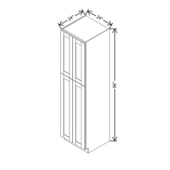 Modernform Cabinet Onyx Black Shaker 24" W X 96" H X 24" D Tall Pantry Cabinet