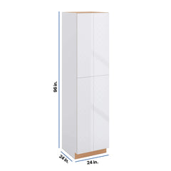 Modernform Cabinet Gloss White 24" W X 96" H X 24" D Double Door Tall Pantry Cabinet