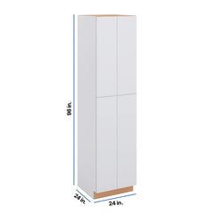 Modernform Cabinet Matte White 24" W X 96" H X 24" D Double Door Tall Pantry Cabinet