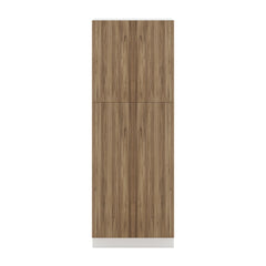 Modernform Cabinet Walnut 30" W X 84" H X 24" D Double Door Tall Pantry Cabinet