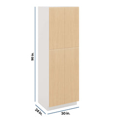 Modernform Cabinet Natural Oak 30" W X 90" H X 24" D Double Door Tall Pantry Cabinet
